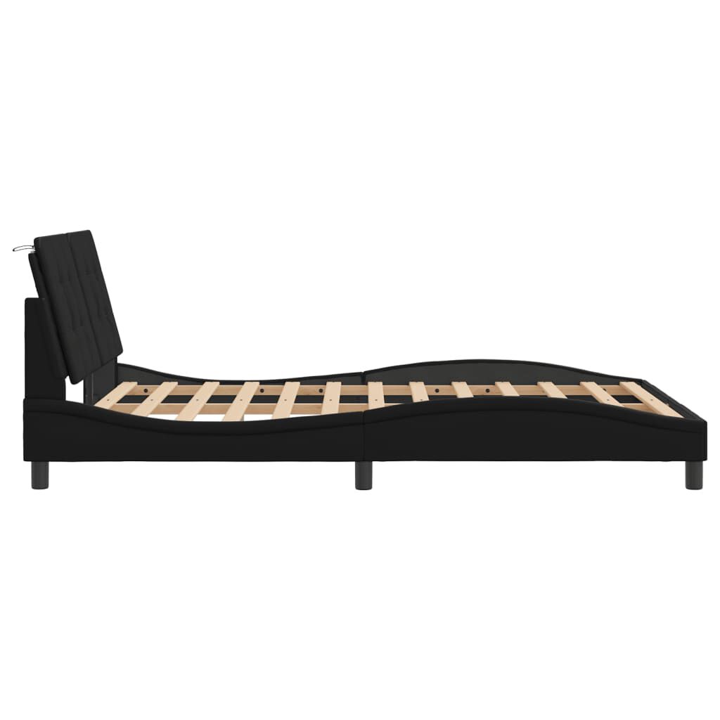 vidaXL Bed Frame without Mattress Black 137x190 cm Faux Leather