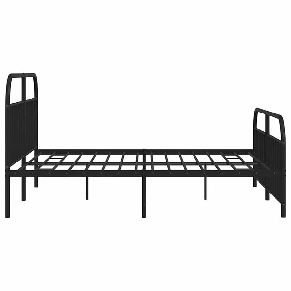 vidaXL Metal Bed Frame without Mattress with Footboard Black 193x203cm