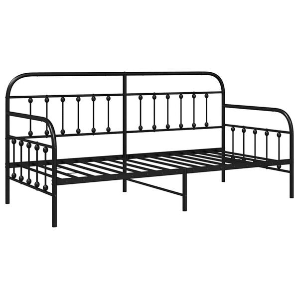 vidaXL Daybed Frame with Headboard Black 100 x 200 cm Steel