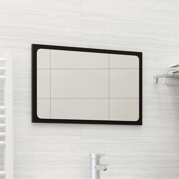 vidaXL Bathroom Mirror Black 60x1.5x37 cm Engineered Wood