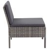 vidaXL 6 Piece Garden Lounge Set with Cushions Poly Rattan Grey