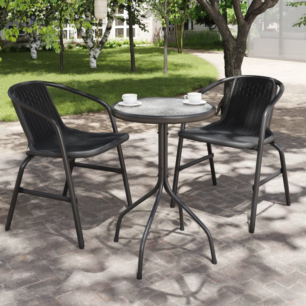 vidaXL Garden Table Ø50x71 cm Steel Anthracite
