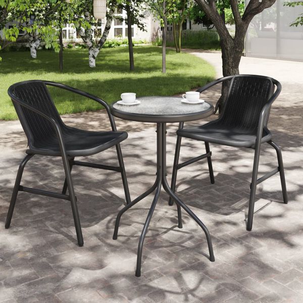 vidaXL Garden Table Ø50x71 cm Steel Anthracite