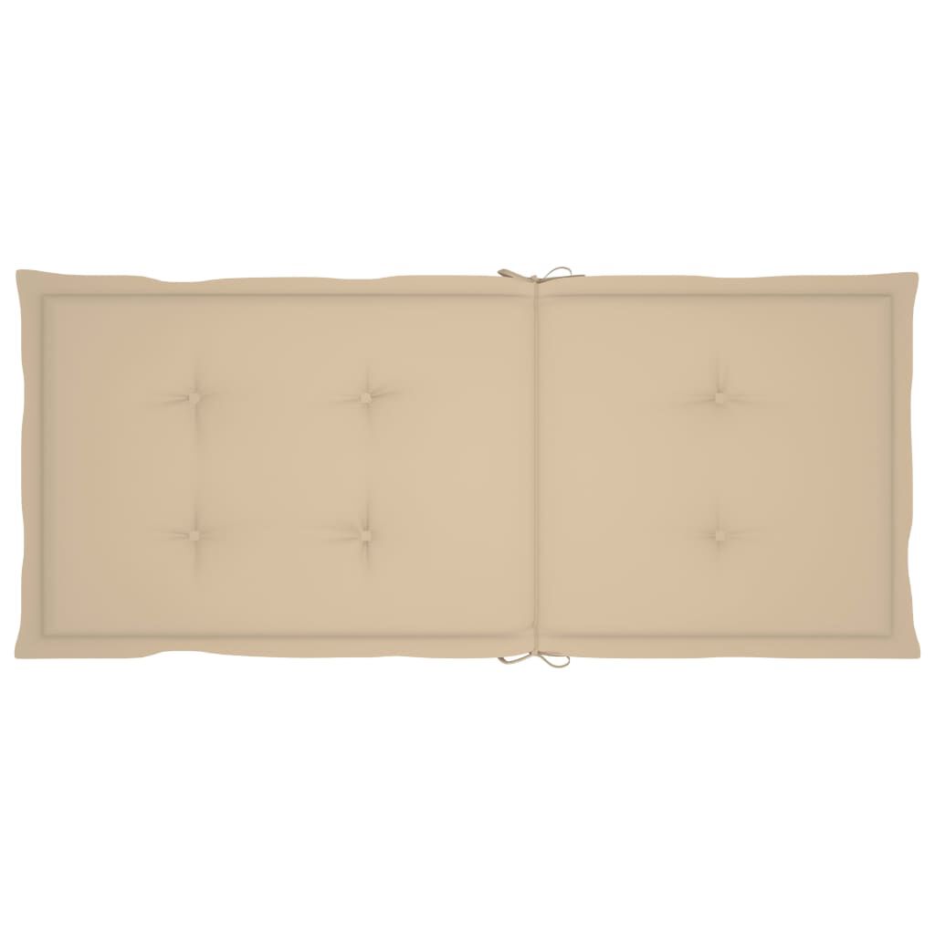 vidaXL Garden Chairs 4 pcs with Beige Cushions Solid Teak Wood