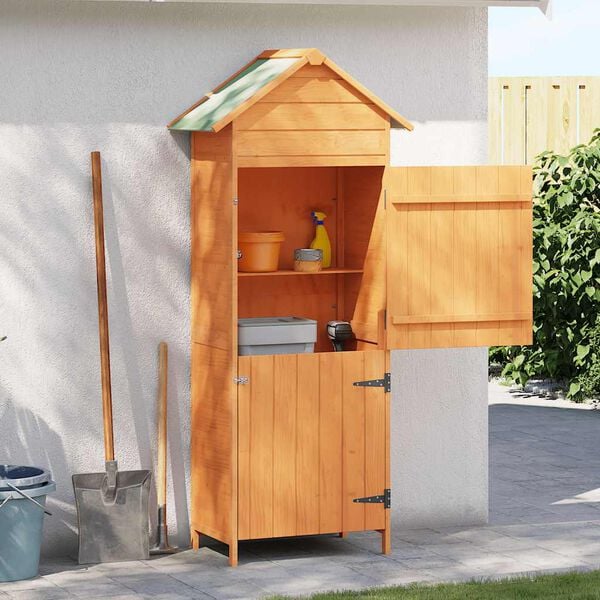 vidaXL Garden Storage Cabinet Brown 42.5x64x190 cm