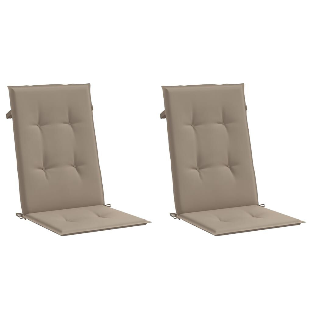 vidaXL Garden Highback Chair Cushions 2 pcs Taupe 120x50x3 cm Fabric