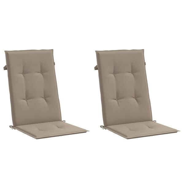 vidaXL Garden Highback Chair Cushions 2 pcs Taupe 120x50x3 cm Fabric