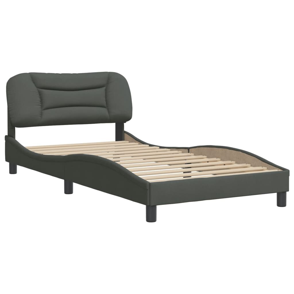 vidaXL Bed Frame without Mattress Dark Grey 100x203 cm Fabric