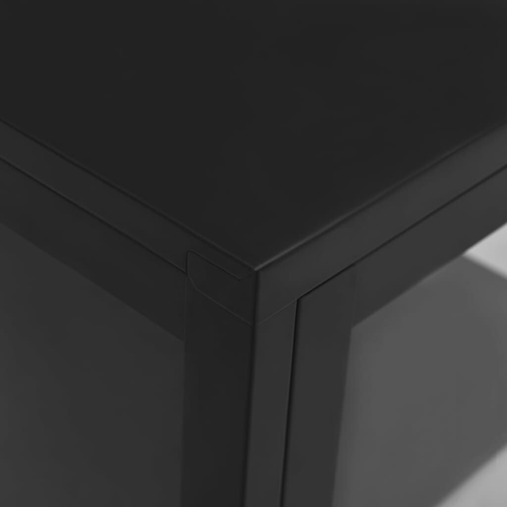 vidaXL Sideboard Black 38x35x70 cm Steel and Glass