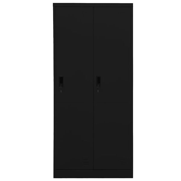 vidaXL Wardrobe Black 80x50x180 cm Steel