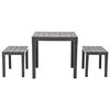 vidaXL Garden Table with 2 Benches Plastic Brown