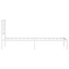 vidaXL Metal Bed Frame without Mattress with Headboard White 100x200cm