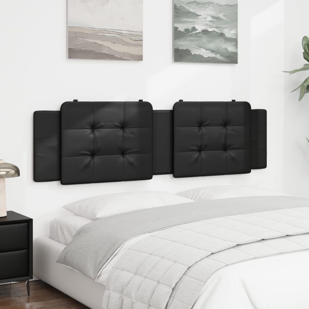 vidaXL Headboard Cushion "Zadar" Black 183 cm King Faux Leather