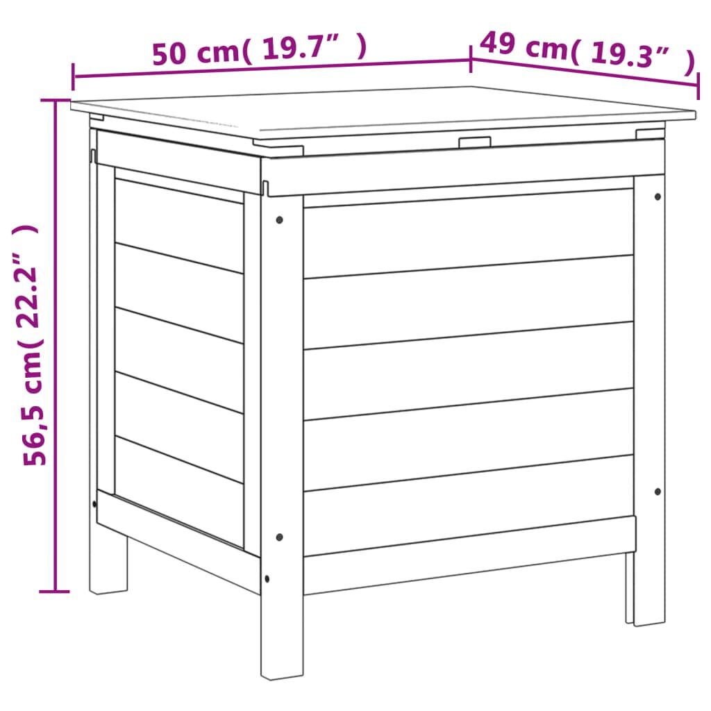 vidaXL Garden Storage Box Anthracite 50x49x56.5 cm Solid Wood Fir