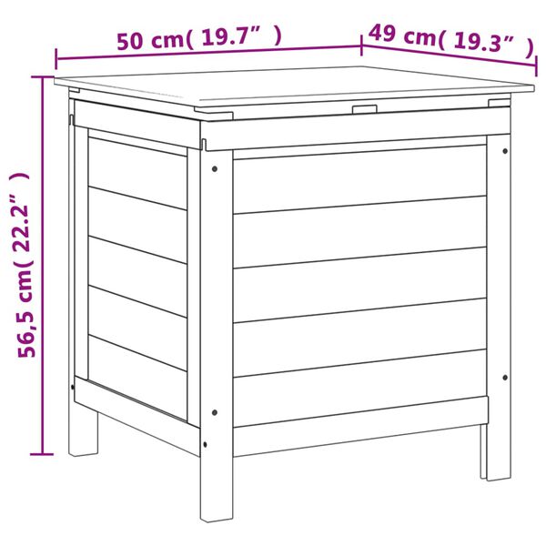 vidaXL Garden Storage Box Anthracite 50x49x56.5 cm Solid Wood Fir