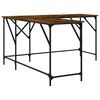 vidaXL Desk Smoked Oak 149x149x75 cm Engineered Wood
