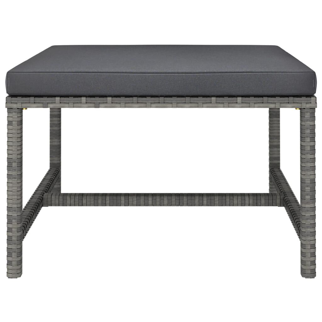 vidaXL 5 Piece Garden Lounge Set with Cushions Poly Rattan Grey
