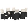 vidaXL Garden Dining Set with Cushion 7 pcs Black Poly Rattan