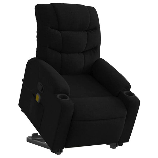 vidaXL Stand up Massage Recliner Chair Black Fabric