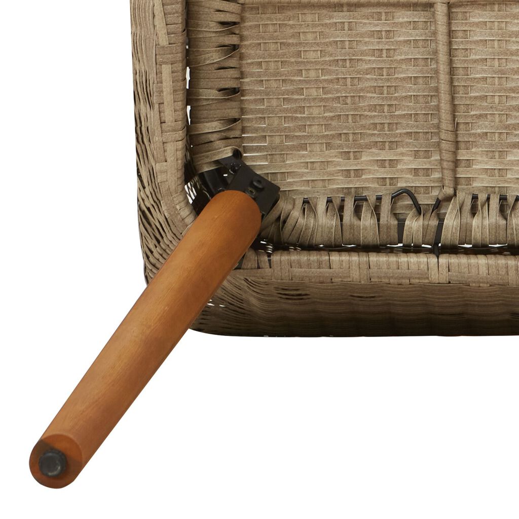 vidaXL Garden Chairs with Cushions 2 pcs Beige Poly Rattan