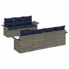 vidaXL 8 Piece Garden Sofa Set with Cushions Grey Poly Rattan