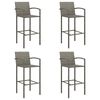 vidaXL 5 Piece Garden Bar Set Grey Poly Rattan