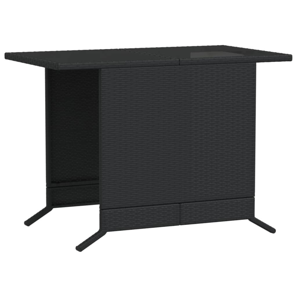 vidaXL 3 Piece Bistro Set with Cushions Black Poly Rattan