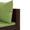 vidaXL 5 Piece Garden Lounge Set with Cushions Brown Poly Rattan