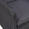 vidaXL Garden Chairs 2 pcs with Cushions Poly Rattan Black