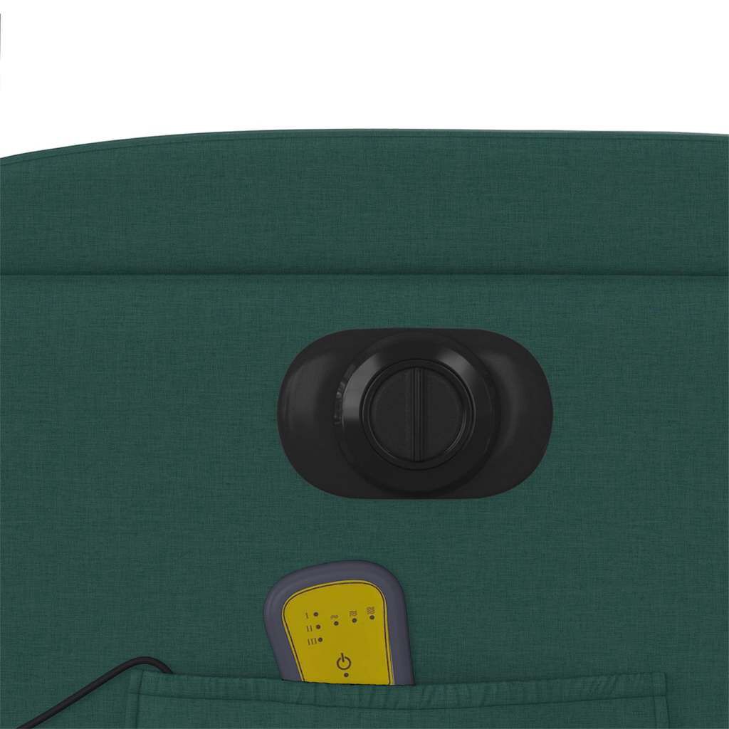vidaXL Electric Stand up Massage Recliner Chair Dark Green Fabric