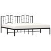 vidaXL Metal Bed Frame without Mattress with Headboard Black 193x203cm