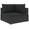 vidaXL 10 Piece Garden Lounge Set with Cushions Poly Rattan Black