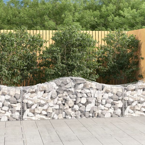 vidaXL Arched Gabion Baskets 2 pcs 200x50x60/80 cm Galvanised Iron