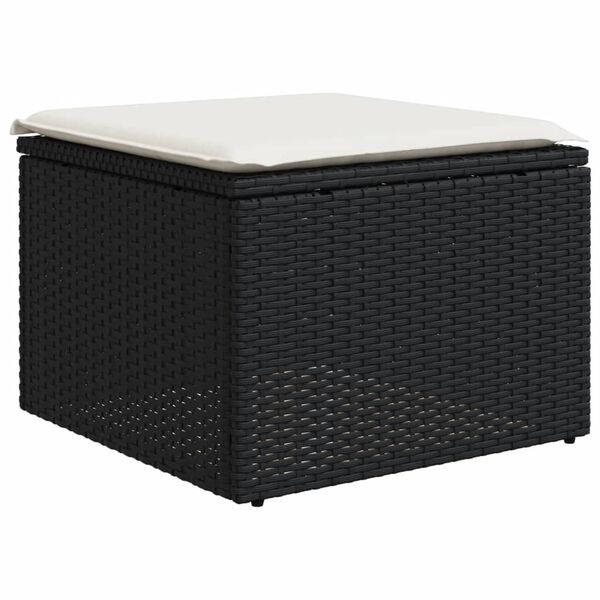 vidaXL 8 Piece Garden Sofa Set with Cushions Black Poly Rattan