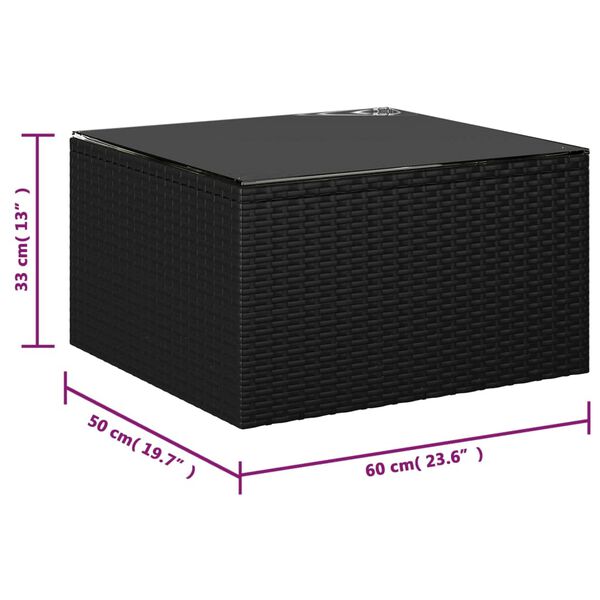 vidaXL 9 Piece Garden Lounge Set with Cushions Poly Rattan Black