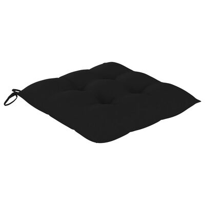 vidaXL Garden Chairs 2 pcs with Black Cushions Solid Teak Wood