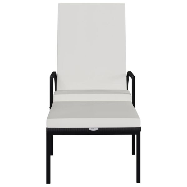 vidaXL Sun Loungers 2 pcs with Footrest PE Rattan Black