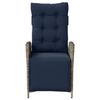 vidaXL Reclining Garden Chair with Footrest Grey Poly Rattan