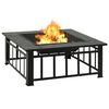 vidaXL Garden Fire Pit with Poker 81x81x47 cm XXL Steel