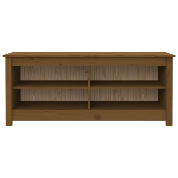 vidaXL Shoe Bench Honey Brown 110x38x45.5 cm Solid Wood Pine