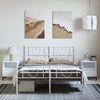 vidaXL Metal Bed Frame without Mattress with Footboard White 150x200cm