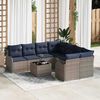 vidaXL Garden Sofa Set 9 pcs Grey 55 x 55 x 37 cm Poly rattan
