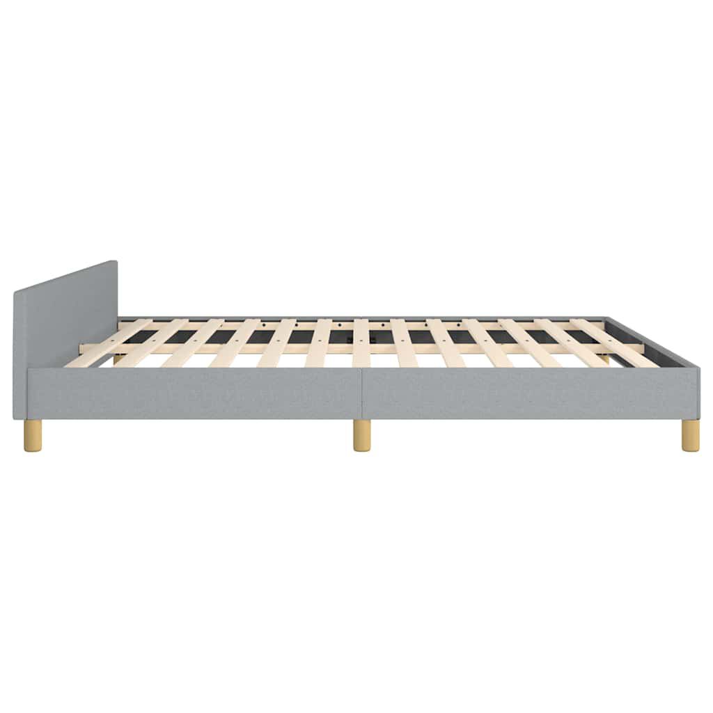 vidaXL Bed Frame without Mattress Light Grey King Fabric