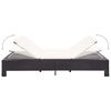 vidaXL 2-Person Sunbed with Cushion Black Poly Rattan