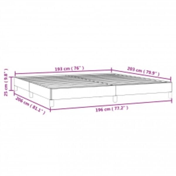 vidaXL Bed Frame without Mattress Light Grey 193x203 cm Fabric