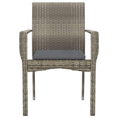 vidaXL Garden Chairs with Cushions 2 pcs Poly Rattan Grey