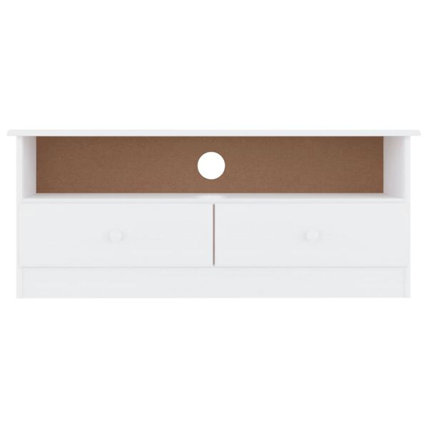 vidaXL TV Cabinet with Drawers ALTA White 100x35x41 cm Solid Wood Pine