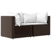 vidaXL 3 Piece Garden Lounge Set with Cushions Brown Poly Rattan