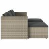 vidaXL 5 Piece Garden Sofa Set with Cushions Grey Poly Rattan Acacia