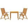 vidaXL 3 Piece Garden Dining Set 85x85x74 cm Solid Wood Acacia